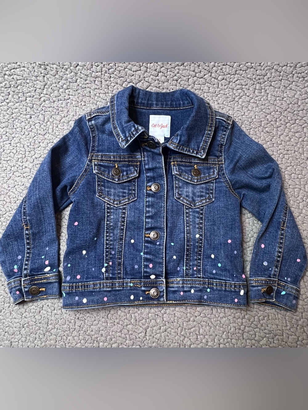 Cat & Jack Denim Jean Jacket Little Girls Size 3T Long Sleeve